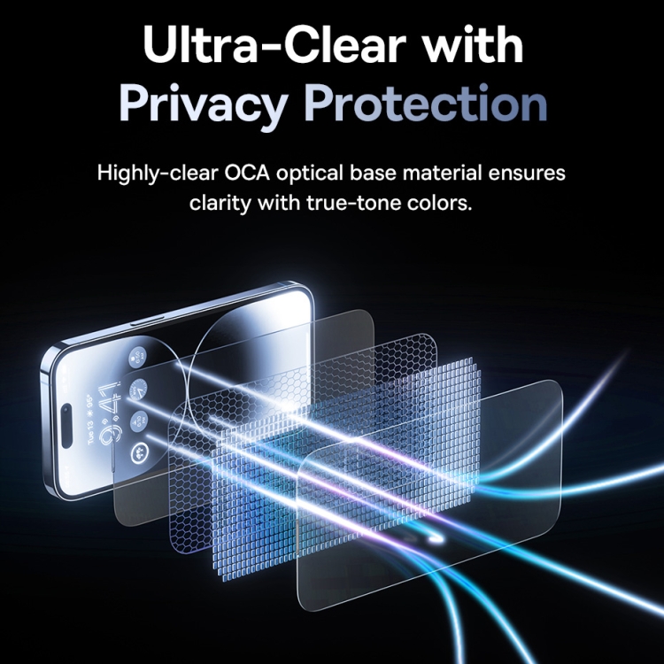For iPhone 15 Plus Baseus Sapphire Series Dustproof Peep-proof Tempered Glass Film For iPhone 15 Plus Baseus Sapphire Series Dustproof Peep-proof Tempered Glass Film