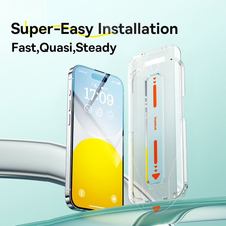 For iPhone 15 Baseus Sapphire Series Dustproof HD Tempered Glass Film For iPhone 15 Baseus Sapphire Series Dustproof HD Tempered Glass Film