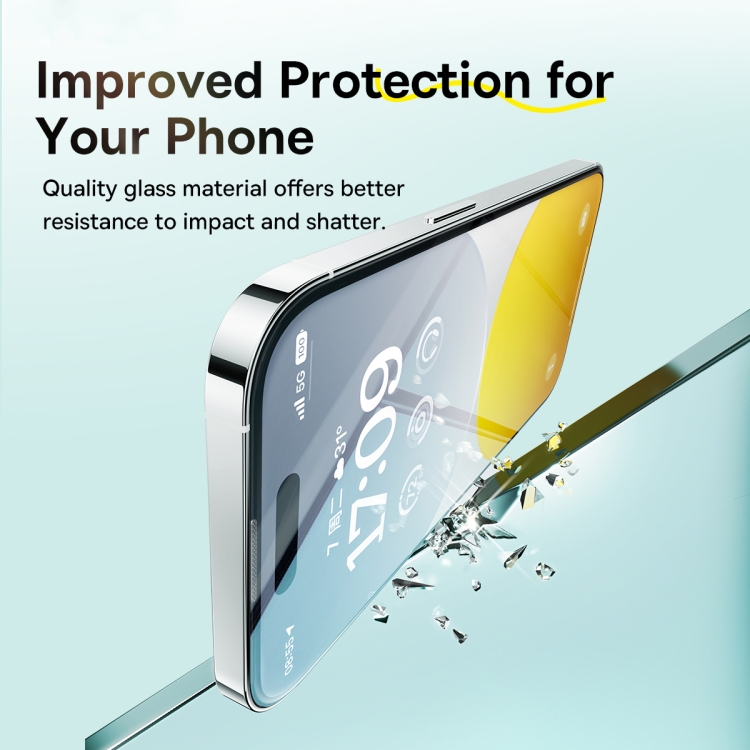 For iPhone 15 Baseus Sapphire Series Dustproof HD Tempered Glass Film For iPhone 15 Baseus Sapphire Series Dustproof HD Tempered Glass Film
