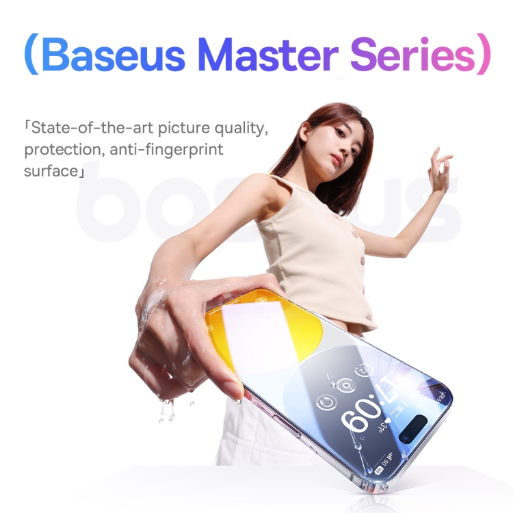 For iPhone 15 Pro Baseus Diamond Series Full-coverage HD Tempered Glass Film For iPhone 15 Pro Baseus Diamond Series Full-coverage HD Tempered Glass Film