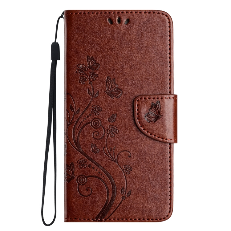 For iPhone 16 Pro Max Butterfly Flower Pattern Flip Leather Phone Case(Brown) For iPhone 16 Pro Max Butterfly Flower Pattern Flip Leather Phone Case(Brown)