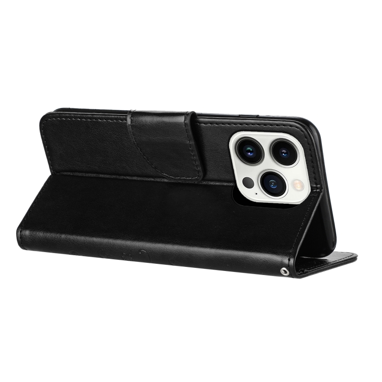 For iPhone 16 Pro Butterfly Flower Pattern Flip Leather Phone Case(Black) For iPhone 16 Pro Butterfly Flower Pattern Flip Leather Phone Case(Black)