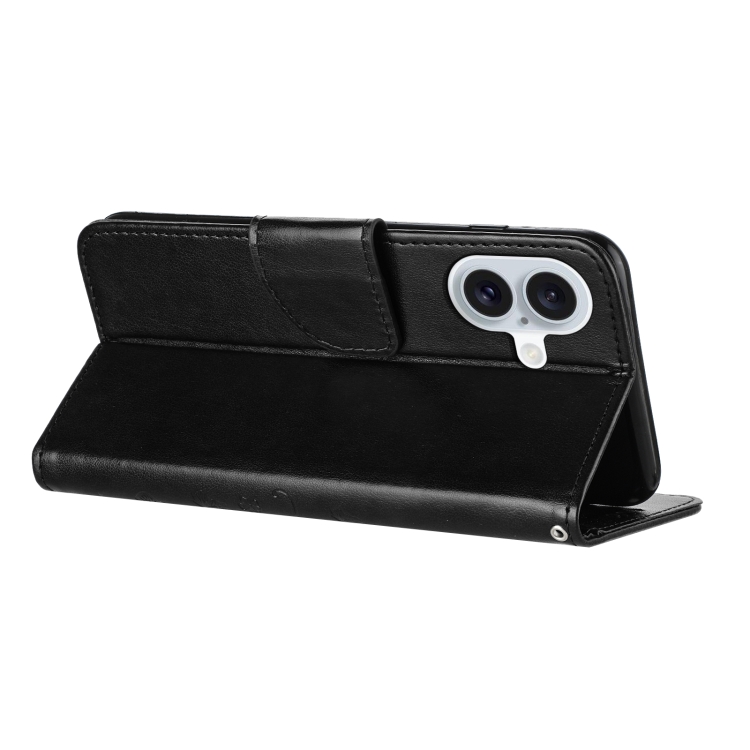 For iPhone 16 Butterfly Flower Pattern Flip Leather Phone Case(Black) For iPhone 16 Butterfly Flower Pattern Flip Leather Phone Case(Black)