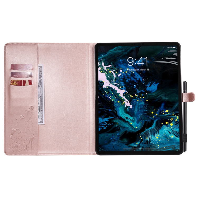 For iPad Pro 12.9 (2020) & (2018) Cat Bee Embossing Pattern Horizontal Flip Leather Tablet Case with Holder & Card Slots & Wallet & Pen Slot(Rose Gold) For iPad Pro 12.9 (2020) & (2018) Cat Bee Embossing Pattern Horizontal Flip Leather Tablet Case with Holder & Card Slots & Wallet & Pen Slot(Rose Gold)