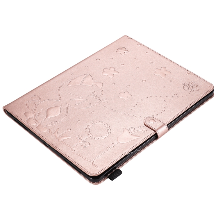 For iPad Pro 12.9 (2020) & (2018) Cat Bee Embossing Pattern Horizontal Flip Leather Tablet Case with Holder & Card Slots & Wallet & Pen Slot(Rose Gold) For iPad Pro 12.9 (2020) & (2018) Cat Bee Embossing Pattern Horizontal Flip Leather Tablet Case with Holder & Card Slots & Wallet & Pen Slot(Rose Gold)