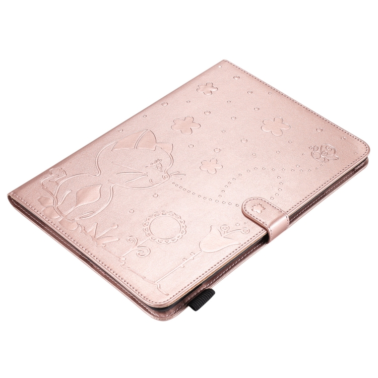 For iPad Air 2 / Air / 9.7 (2018) & (2017) Cat Bee Embossing Pattern Horizontal Flip Leather Case with Holder & Card Slots & Wallet & Pen Slot & Wake-up / Sleep Function(Rose Gold) For iPad Air 2 / Air / 9.7 (2018) & (2017) Cat Bee Embossing Pattern Horizontal Flip Leather Case with Holder & Card Slots & Wallet & Pen Slot & Wake-up / Sleep Function(Rose Gold)