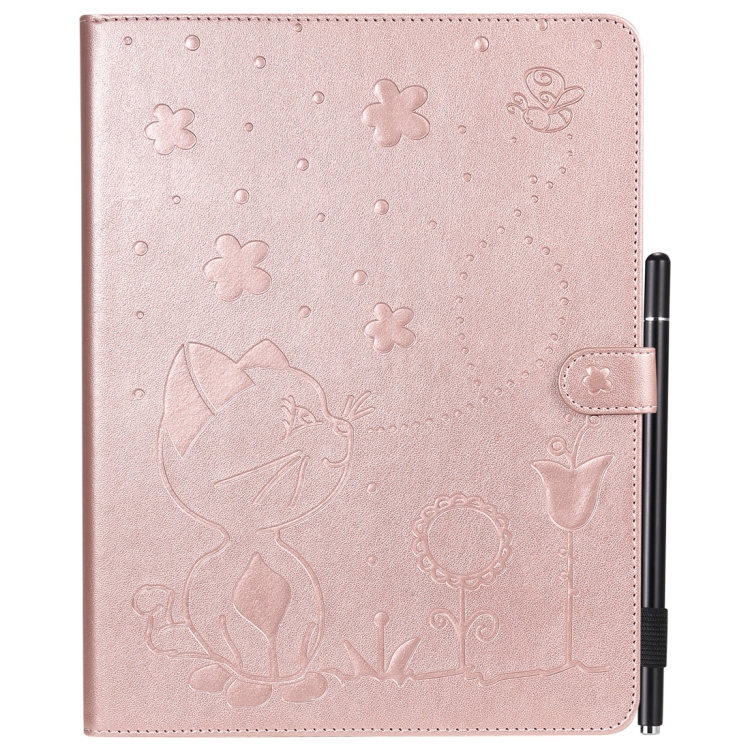 For iPad 4 / 3 / 2 Cat Bee Embossing Pattern Horizontal Flip Leather Case with Holder & Card Slots & Wallet & Pen Slot & Wake-up / Sleep Function(Rose Gold) For iPad 4 / 3 / 2 Cat Bee Embossing Pattern Horizontal Flip Leather Case with Holder & Card Slots & Wallet & Pen Slot & Wake-up / Sleep Function(Rose Gold)