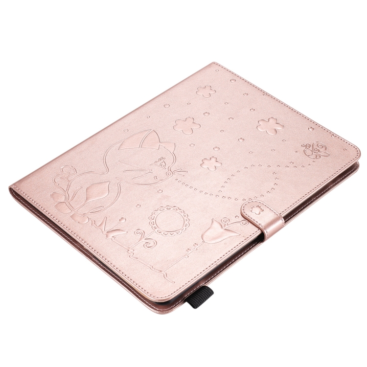 For iPad 4 / 3 / 2 Cat Bee Embossing Pattern Horizontal Flip Leather Case with Holder & Card Slots & Wallet & Pen Slot & Wake-up / Sleep Function(Rose Gold) For iPad 4 / 3 / 2 Cat Bee Embossing Pattern Horizontal Flip Leather Case with Holder & Card Slots & Wallet & Pen Slot & Wake-up / Sleep Function(Rose Gold)