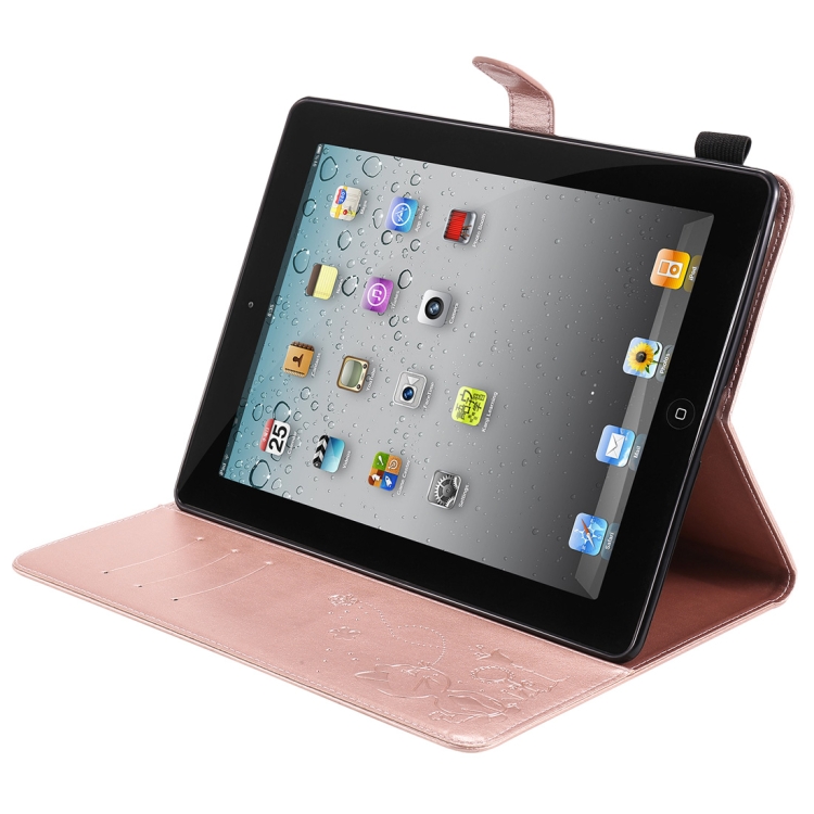 For iPad 4 / 3 / 2 Cat Bee Embossing Pattern Horizontal Flip Leather Case with Holder & Card Slots & Wallet & Pen Slot & Wake-up / Sleep Function(Rose Gold) For iPad 4 / 3 / 2 Cat Bee Embossing Pattern Horizontal Flip Leather Case with Holder & Card Slots & Wallet & Pen Slot & Wake-up / Sleep Function(Rose Gold)
