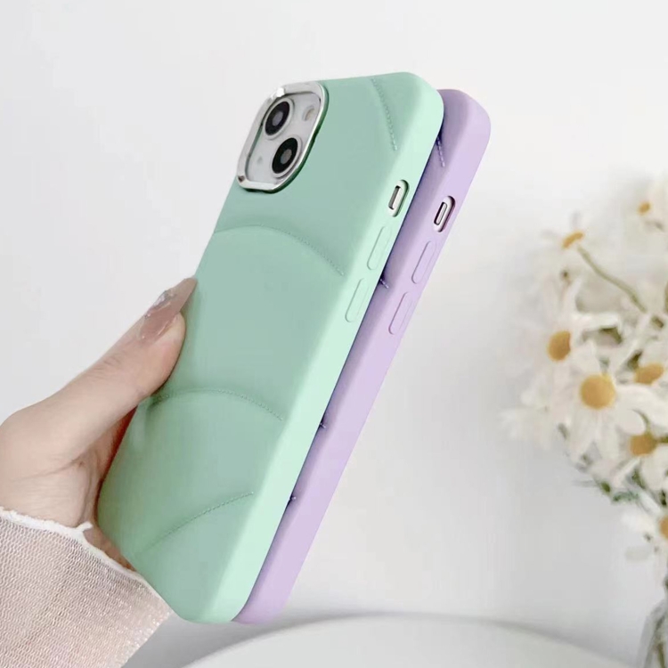 For iPhone 15 Plus Electroplating Liquid Down Jacket TPU Phone Case(Orange) For iPhone 15 Plus Electroplating Liquid Down Jacket TPU Phone Case(Orange)