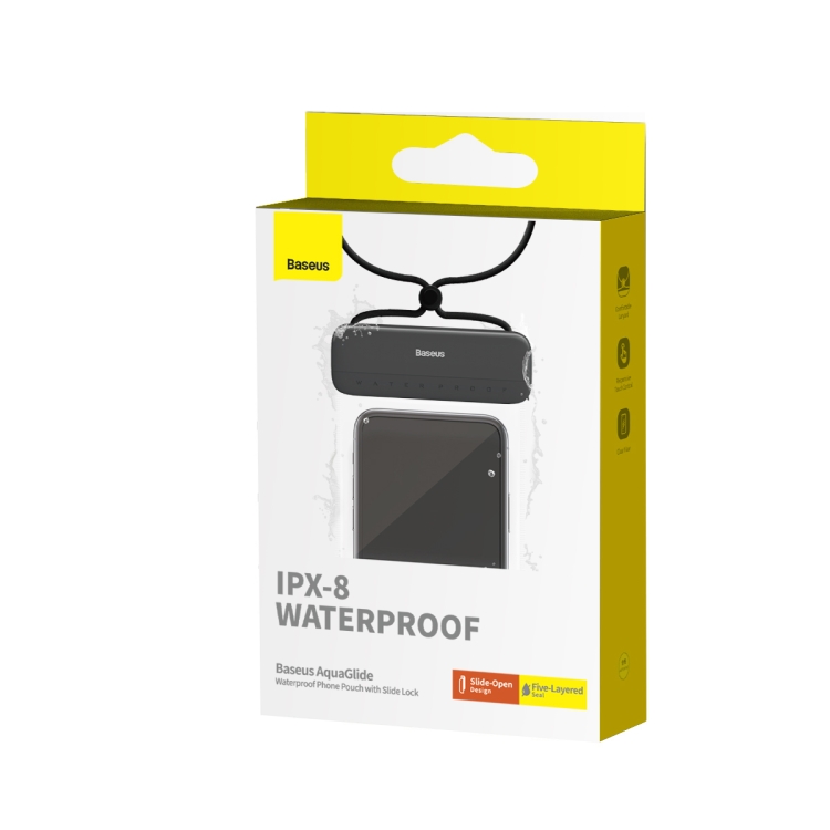 Baseus AquaGlide IPX8 Waterproof Phone Pouch with Slide Lock(Cluster Black) - 6
