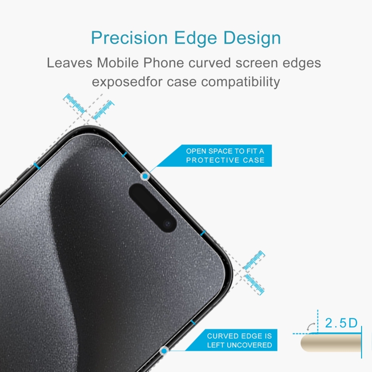 For iPhone 15 Plus / 15 Pro Max 10pcs 0.26mm 9H 2.5D Tempered Glass Film - 2