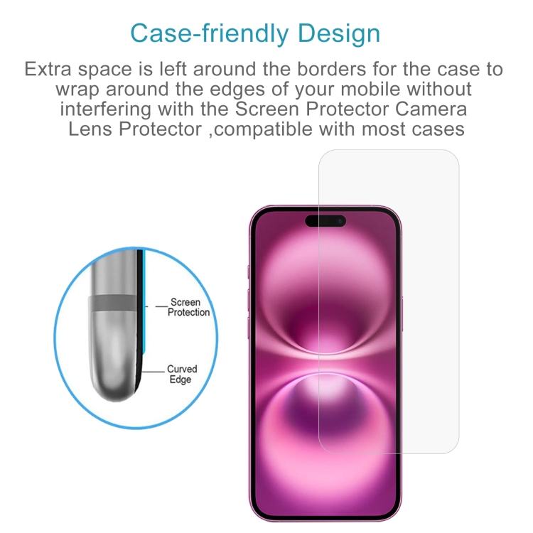 For iPhone 16 Plus 50pcs 0.26mm 9H 2.5D Tempered Glass Film For iPhone 16 Plus 50pcs 0.26mm 9H 2.5D Tempered Glass Film