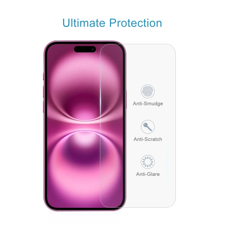For iPhone 16 Plus 50pcs 0.26mm 9H 2.5D Tempered Glass Film For iPhone 16 Plus 50pcs 0.26mm 9H 2.5D Tempered Glass Film