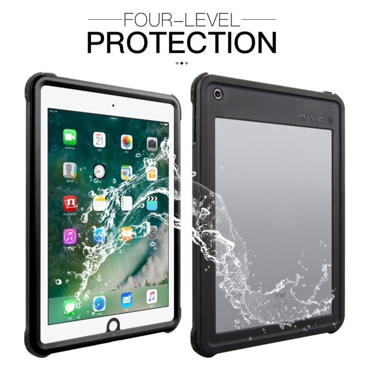For iPad 9.7 (2017) / (2018) / Air RedPepper Shockproof Waterproof PC + TPU Protective Case with Holder(Black) For iPad 9.7 (2017) / (2018) / Air RedPepper Shockproof Waterproof PC + TPU Protective Case with Holder(Black)