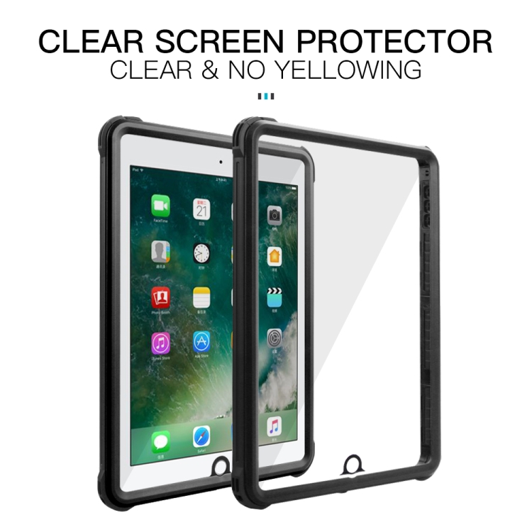 For iPad 9.7 (2017) / (2018) / Air RedPepper Shockproof Waterproof PC + TPU Protective Case with Holder(Black) For iPad 9.7 (2017) / (2018) / Air RedPepper Shockproof Waterproof PC + TPU Protective Case with Holder(Black)