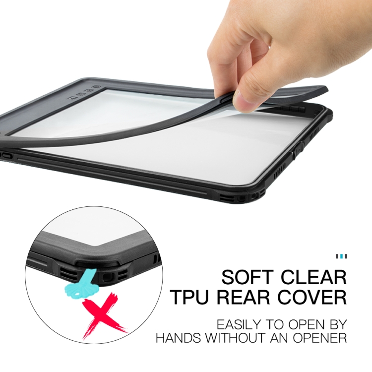 For iPad 9.7 (2017) / (2018) / Air RedPepper Shockproof Waterproof PC + TPU Protective Case with Holder(Black) For iPad 9.7 (2017) / (2018) / Air RedPepper Shockproof Waterproof PC + TPU Protective Case with Holder(Black)