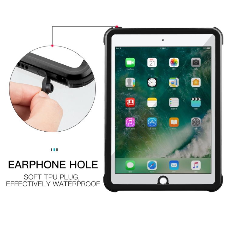For iPad 9.7 (2017) / (2018) / Air RedPepper Shockproof Waterproof PC + TPU Protective Case with Holder(Black) For iPad 9.7 (2017) / (2018) / Air RedPepper Shockproof Waterproof PC + TPU Protective Case with Holder(Black)