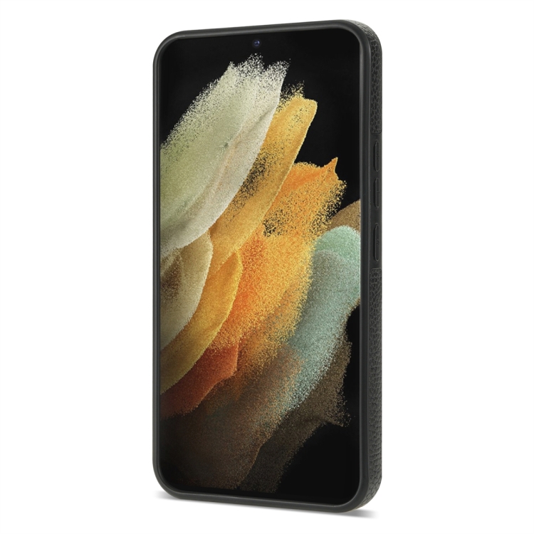 For Samsung Galaxy S21 Ultra 5G Ring Card Litchi Leather Back Phone Case(Black) For Samsung Galaxy S21 Ultra 5G Ring Card Litchi Leather Back Phone Case(Black)