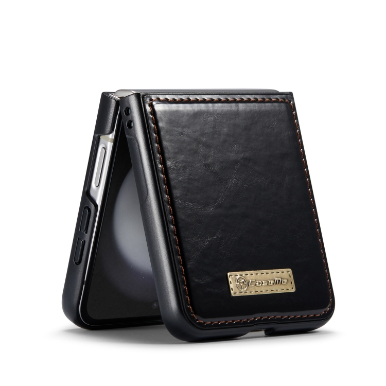 For Samsung Galaxy Z Flip5 CaseMe 003 PU + PC Business Style Crazy Horse Texture Leather Phone Case(Black) For Samsung Galaxy Z Flip5 CaseMe 003 PU + PC Business Style Crazy Horse Texture Leather Phone Case(Black)