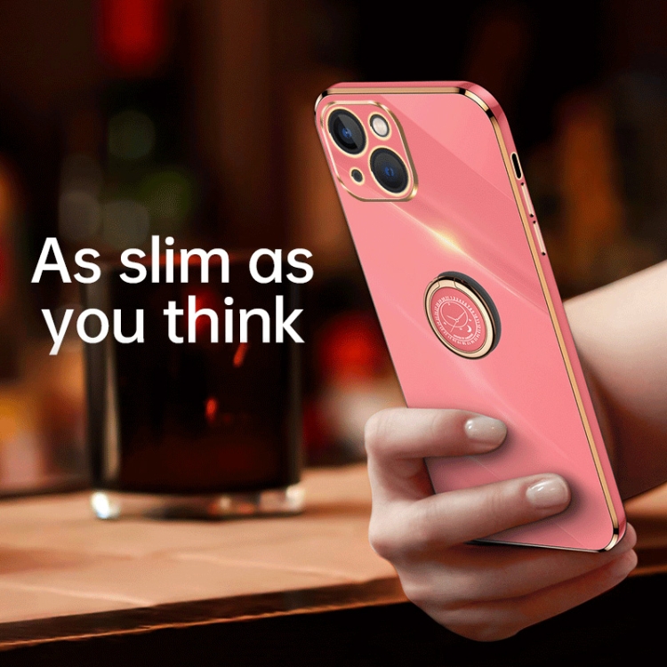 For iPhone 15 XINLI Straight Edge 6D Electroplate TPU Phone Case with Ring Holder(Mint Green) For iPhone 15 XINLI Straight Edge 6D Electroplate TPU Phone Case with Ring Holder(Mint Green)