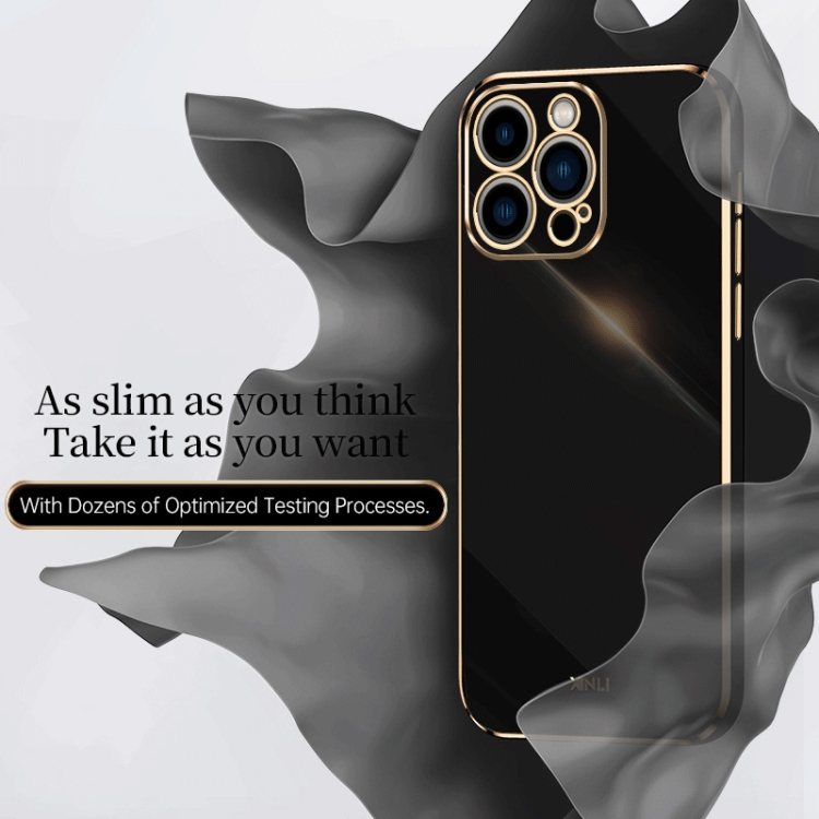 For iPhone 15 Pro XINLI Straight Edge 6D Electroplate TPU Phone Case(Black) For iPhone 15 Pro XINLI Straight Edge 6D Electroplate TPU Phone Case(Black)
