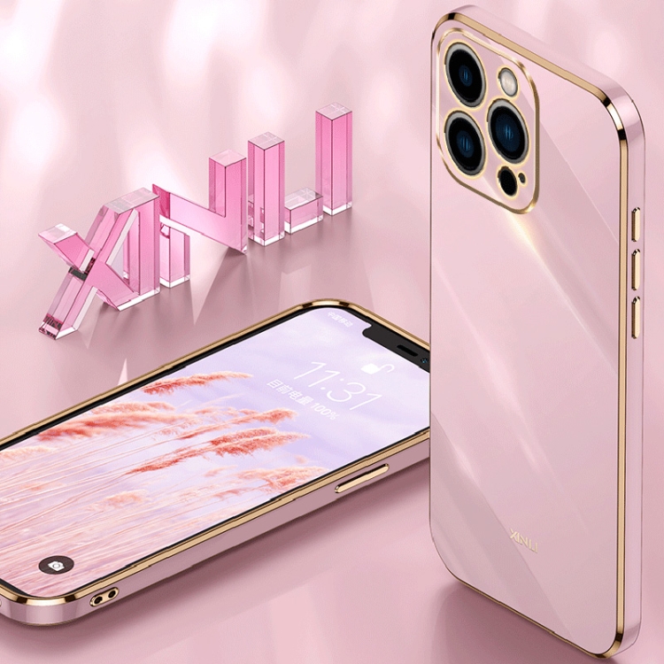 For iPhone 15 Pro XINLI Straight Edge 6D Electroplate TPU Phone Case(Black) For iPhone 15 Pro XINLI Straight Edge 6D Electroplate TPU Phone Case(Black)