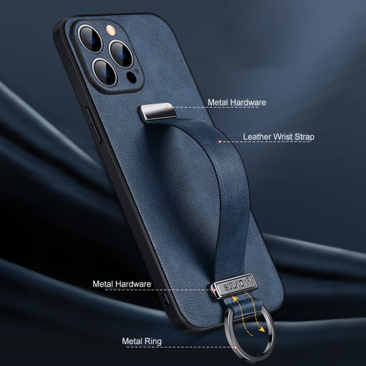 For iPhone 15 Pro Max SULADA Tide Cool Series PC + Leather Texture Skin Feel Phone Case(Orange) For iPhone 15 Pro Max SULADA Tide Cool Series PC + Leather Texture Skin Feel Phone Case(Orange)