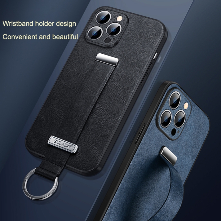 For iPhone 15 Pro Max SULADA Tide Cool Series PC + Leather Texture Skin Feel Phone Case(Orange) For iPhone 15 Pro Max SULADA Tide Cool Series PC + Leather Texture Skin Feel Phone Case(Orange)