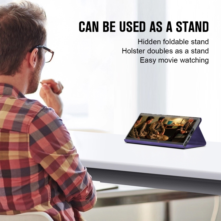 For Samsung Galaxy S22 5G Magnetic Napa Texture Leather Phone Case with Holder(Purple)
