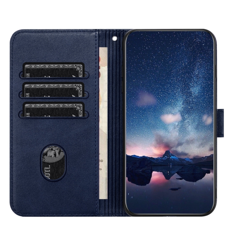 For Samsung Galaxy S22 5G Tree Birds Embossed Pattern Leather Phone Case(Blue) For Samsung Galaxy S22 5G Tree Birds Embossed Pattern Leather Phone Case(Blue)
