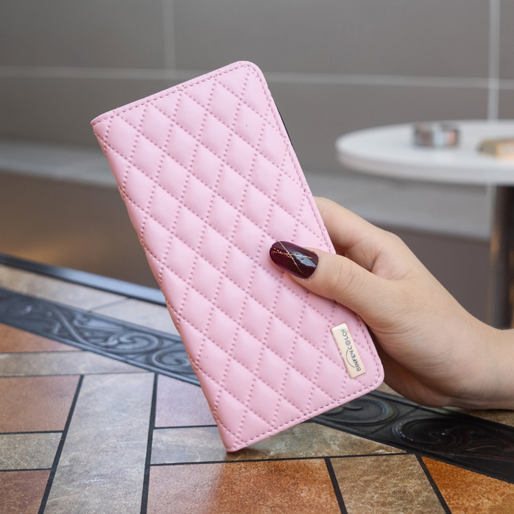 Para Honor 90 5G Funda para teléfono con tapa de cuero magnético Diamond  Lattice (rosa)