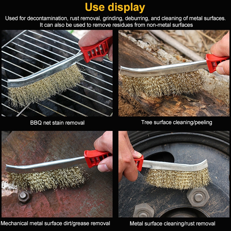 BBQ Grill Wire Cleaning Brush with Handle Copper Plating