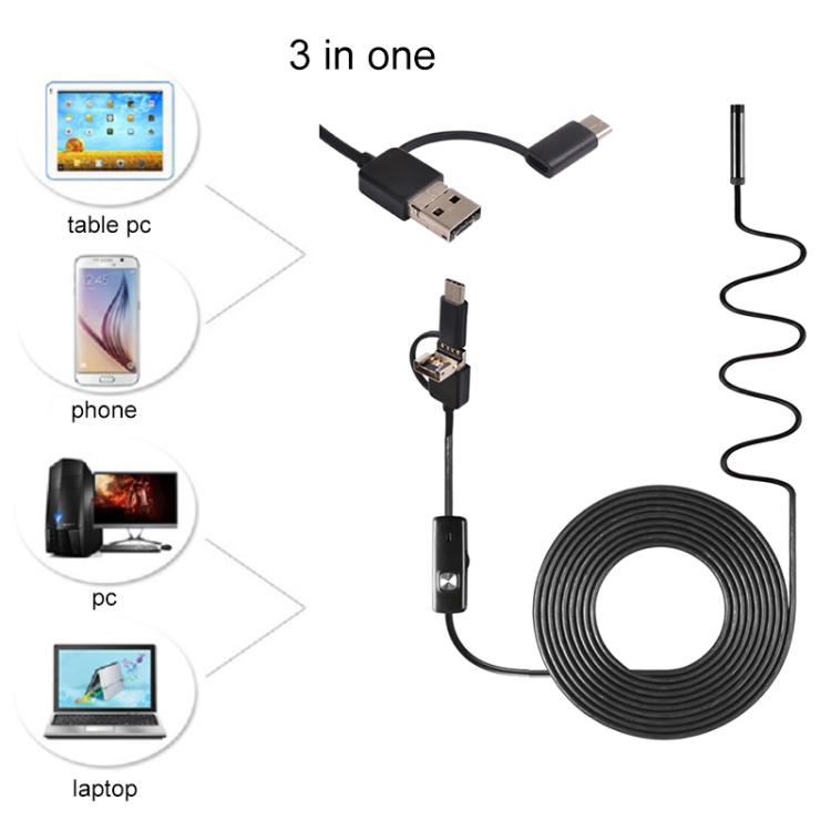 AN100 3 in 1 IP67 impermeabile USB-C / Type-C + Micro USB + USB HD