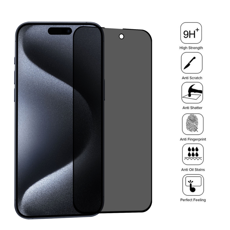 Pour iPhone 15 Pro Max / 15 Plus Film de verre trempé anti-espion pour  écran en soie