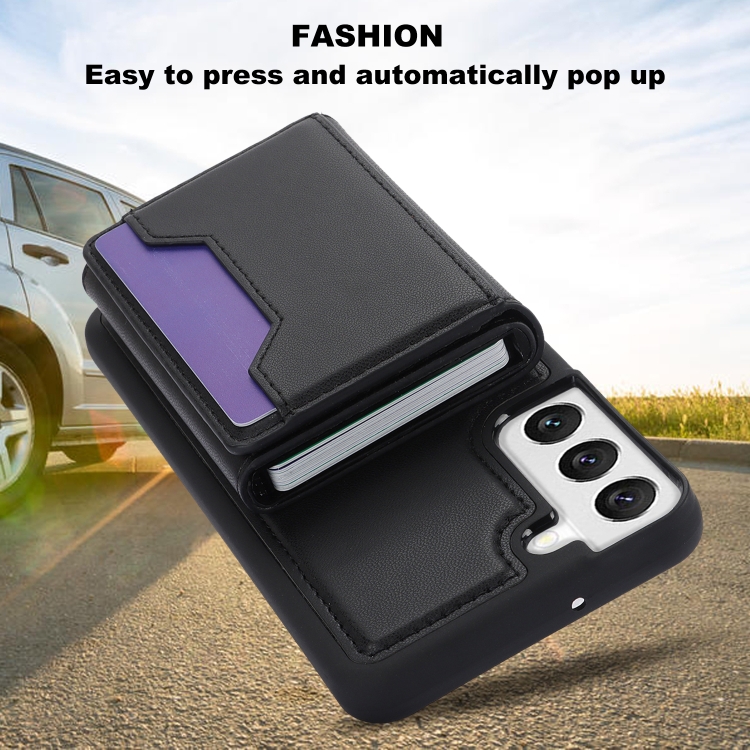 For Samsung Galaxy S22+ RFID Anti-theft Detachable Card Bag Leather Phone Case(Black) For Samsung Galaxy S22+ RFID Anti-theft Detachable Card Bag Leather Phone Case(Black)