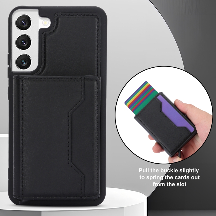 For Samsung Galaxy S22+ RFID Anti-theft Detachable Card Bag Leather Phone Case(Black) For Samsung Galaxy S22+ RFID Anti-theft Detachable Card Bag Leather Phone Case(Black)