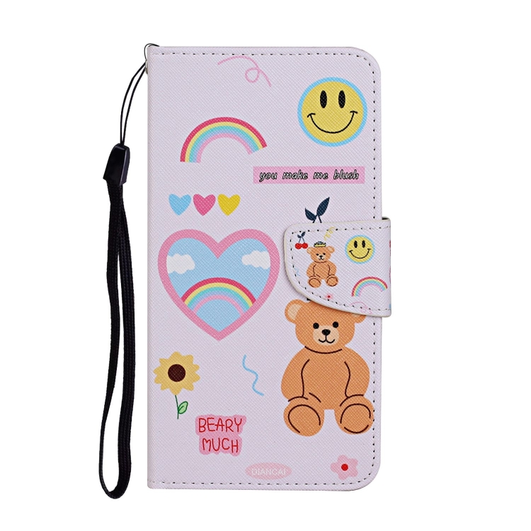 Sunsky For Iphone 11 Pro Colored Drawing Pattern Horizontal Flip Leather Case With Holder Card Slots Wallet Smiley Bear