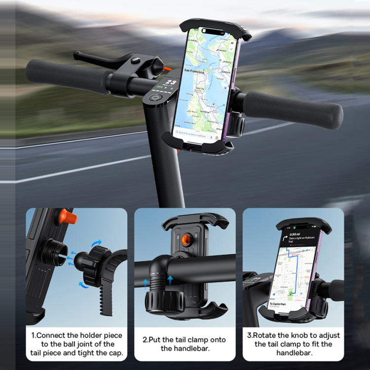 Baseus BS-CM024 QuickGo Series Bike Phone Mount(Black) - 4