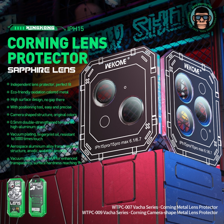 For iPhone 15 WEKOME WTPC-007 Armor Corning Metal Lens Cover Film(Transparent) For iPhone 15 WEKOME WTPC-007 Armor Corning Metal Lens Cover Film(Transparent)