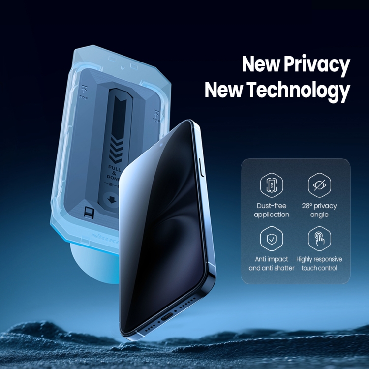 For iPhone 16 NILLKIN Guardian Full Coverage Privacy Tempered Glass Film For iPhone 16 NILLKIN Guardian Full Coverage Privacy Tempered Glass Film