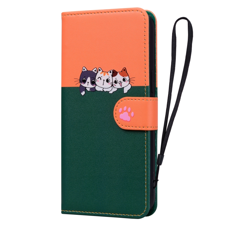 For iPhone SE 2022 / 2020 / 8 / 7 Cute Pet Series Color Block Buckle Leather Phone Case(Dark Green) For iPhone SE 2022 / 2020 / 8 / 7 Cute Pet Series Color Block Buckle Leather Phone Case(Dark Green)