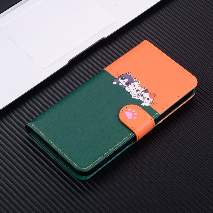 For iPhone SE 2022 / 2020 / 8 / 7 Cute Pet Series Color Block Buckle Leather Phone Case(Dark Green) For iPhone SE 2022 / 2020 / 8 / 7 Cute Pet Series Color Block Buckle Leather Phone Case(Dark Green)