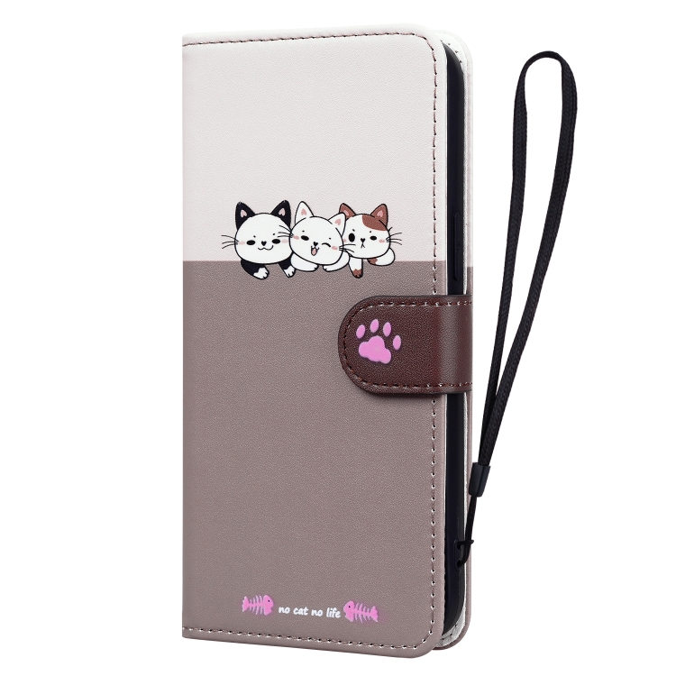 For iPhone 13 mini Cute Pet Series Color Block Buckle Leather Phone Case(Pale Mauve) For iPhone 13 mini Cute Pet Series Color Block Buckle Leather Phone Case(Pale Mauve)