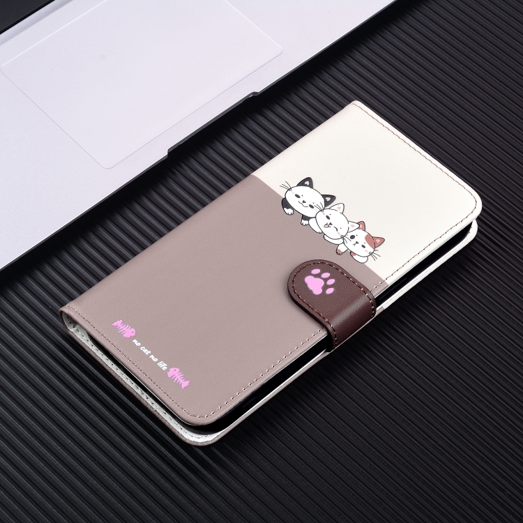 For iPhone 13 mini Cute Pet Series Color Block Buckle Leather Phone Case(Pale Mauve) For iPhone 13 mini Cute Pet Series Color Block Buckle Leather Phone Case(Pale Mauve)