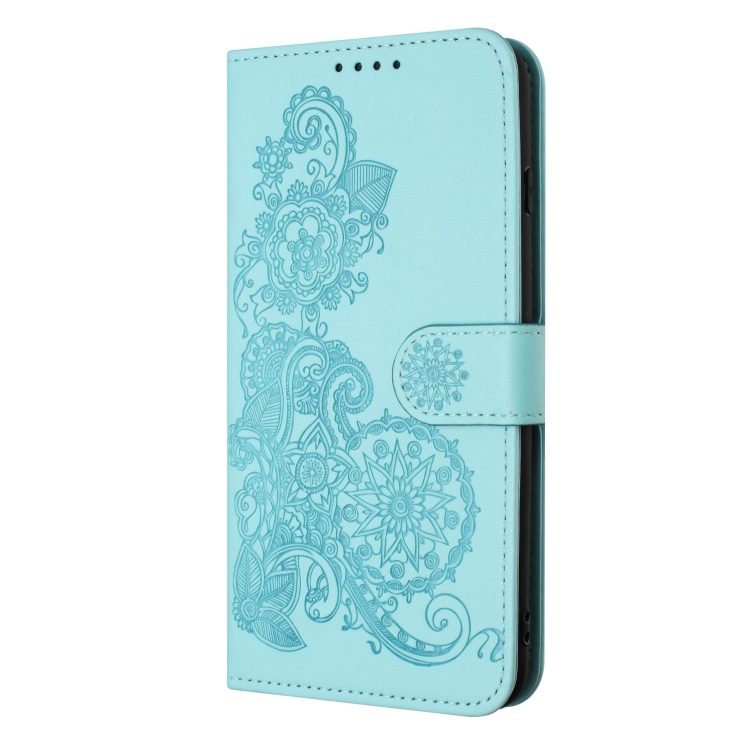 For Samsung Galaxy S22+ Datura Flower Embossed Flip Leather Phone Case(Light blue) For Samsung Galaxy S22+ Datura Flower Embossed Flip Leather Phone Case(Light blue)