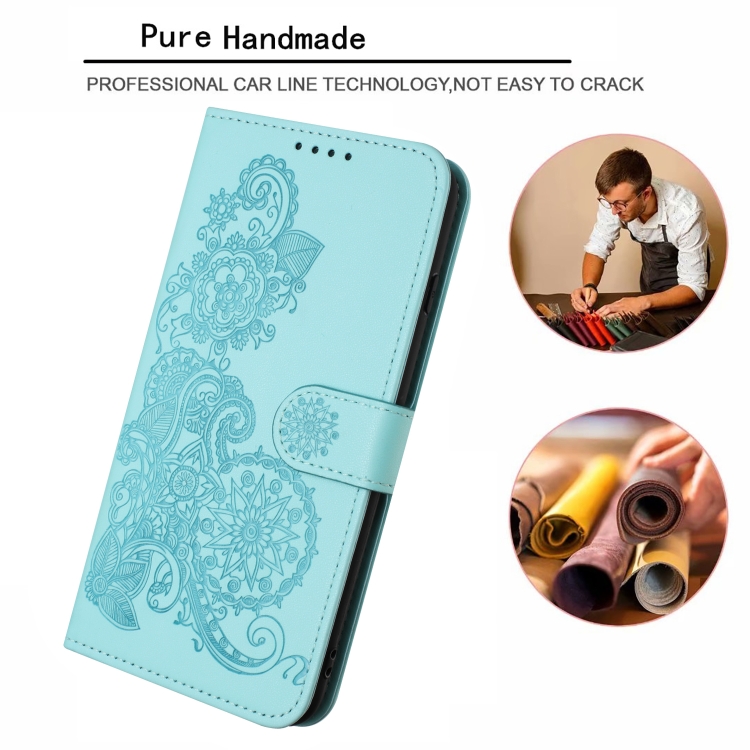 For Samsung Galaxy S22+ Datura Flower Embossed Flip Leather Phone Case(Light blue) For Samsung Galaxy S22+ Datura Flower Embossed Flip Leather Phone Case(Light blue)