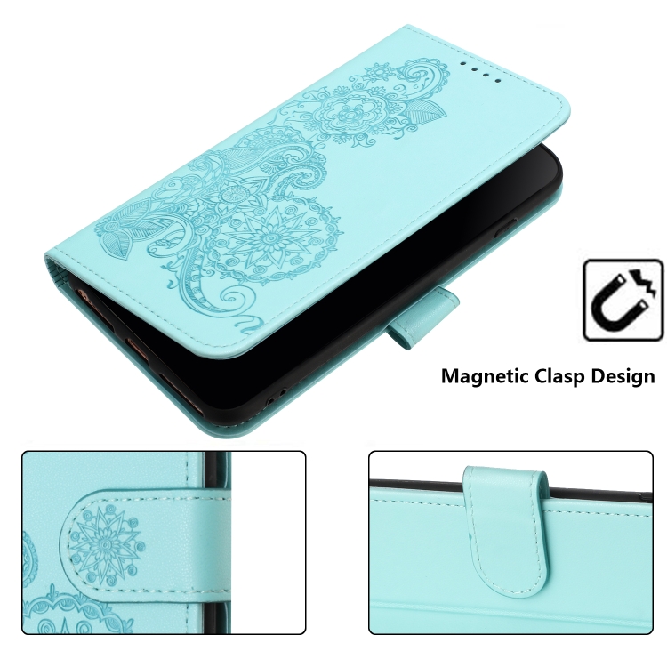 For Samsung Galaxy S22+ Datura Flower Embossed Flip Leather Phone Case(Light blue) For Samsung Galaxy S22+ Datura Flower Embossed Flip Leather Phone Case(Light blue)