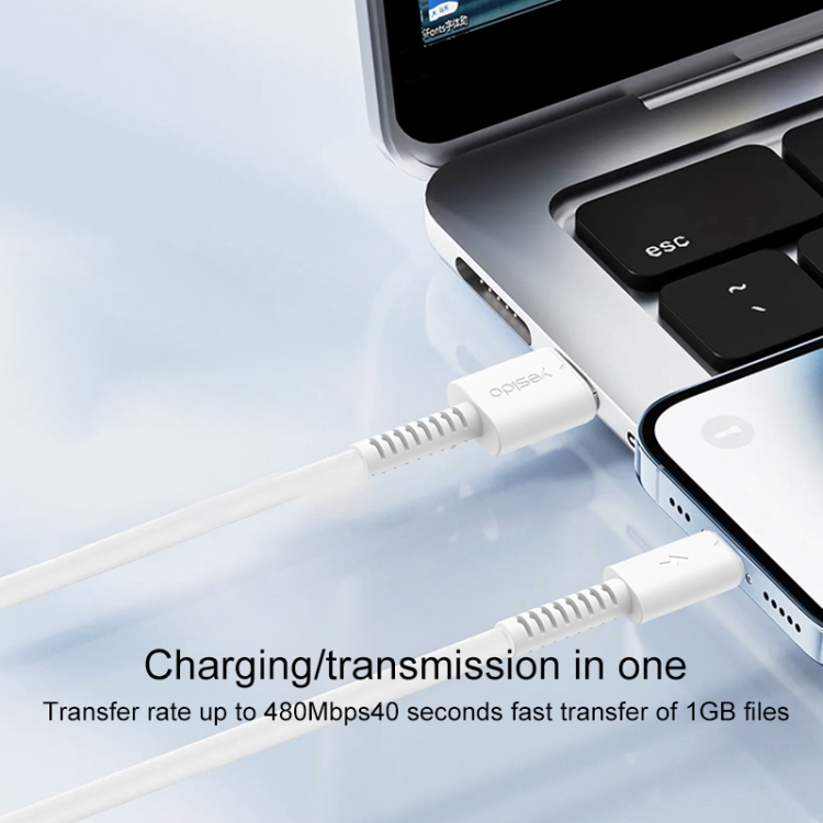 Yesido CA120L 2A USB to 8 Pin Fast Charging Data Cable, Length:1m Yesido CA120L 2A USB to 8 Pin Fast Charging Data Cable, Length:1m