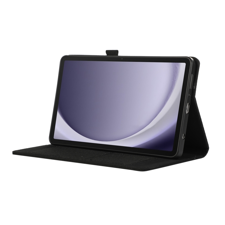 Para Samsung Galaxy Tab A9 Funda para tableta de cuero PU con tapa horizontal TPU + tela (negro) - 4